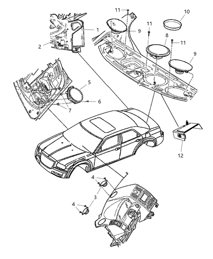 2010 Dodge Charger Speaker-Sub WOOFER Diagram for 5030280AB