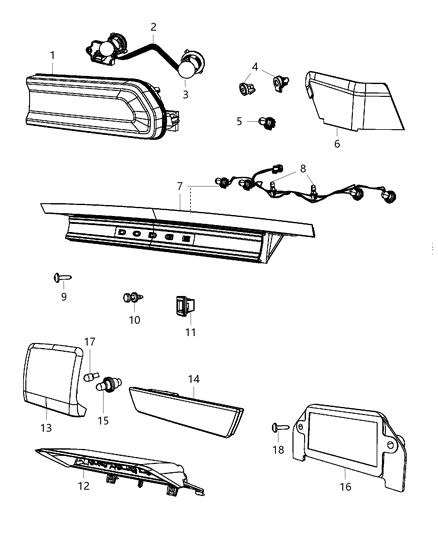 2012 Dodge Challenger Lamp-Tail Backup Diagram for 68059854AC