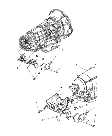 2007 Jeep Commander Mount, Transmission Diagram 1