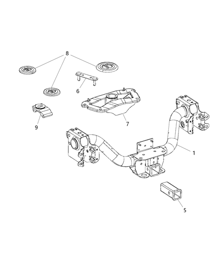 2019 Ram 3500 Tow Hooks & Hitches, Rear Diagram