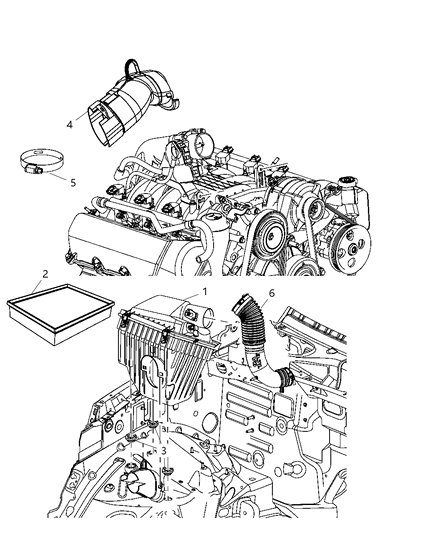 2009 Jeep Liberty Air Cleaner & Related Diagram