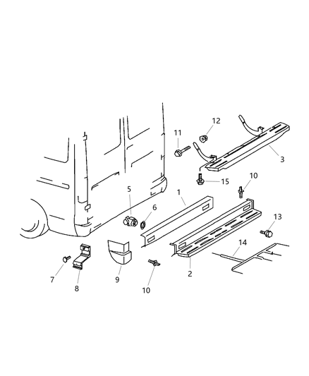 2006 Dodge Sprinter 2500 Bracket-Rear Bumper Diagram for 5104510AA