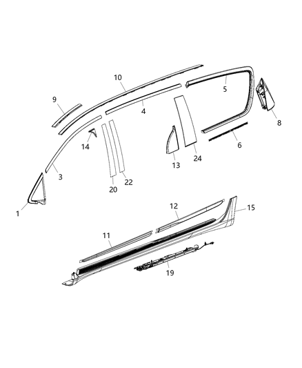 2020 Chrysler Voyager Molding-Sliding Door Diagram for 68228677AB