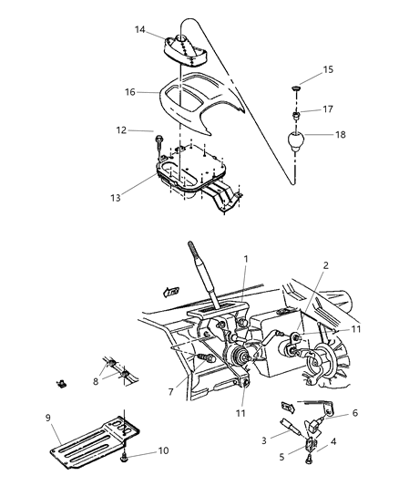 2000 Dodge Dakota GROMMET-Shift Lever Diagram for 5017960AA