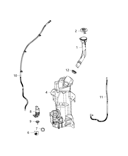 2018 Chrysler Pacifica Reservoir, Windshield Washer Diagram 1