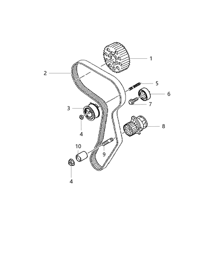 2009 Dodge Caliber Bolt-HEXAGON Head Diagram for 68001498AB