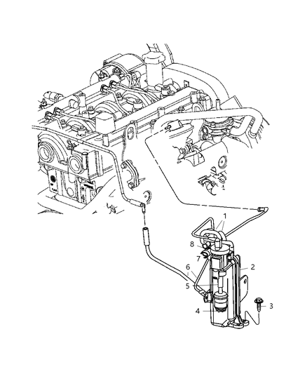 2007 Jeep Liberty Reservoir-Vacuum Diagram for 52129285AA