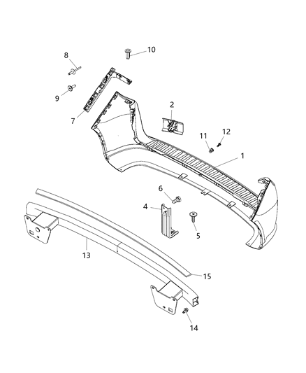 2020 Ram ProMaster City Rear Bumper Cover Diagram for 5YG99TZZAA