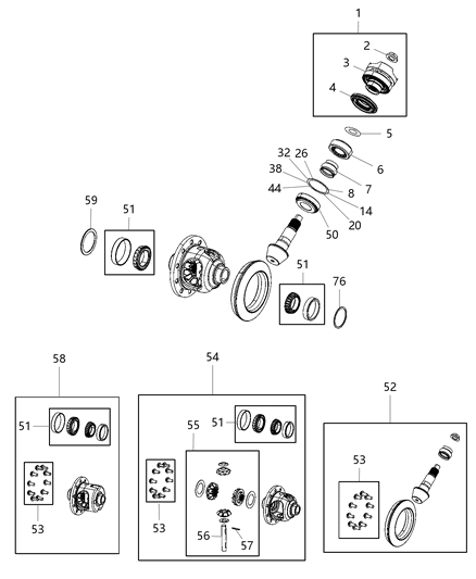 2020 Jeep Gladiator Differential Assembly, Rear Diagram 1