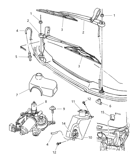 1998 Dodge Viper Windshield Wiper & Washer Diagram