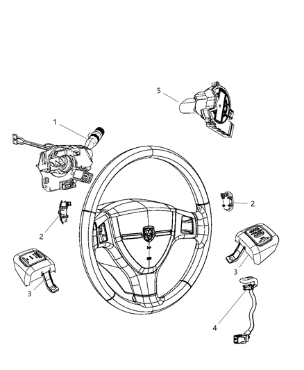 2009 Dodge Dakota Switch - Steering Column & Wheel Diagram