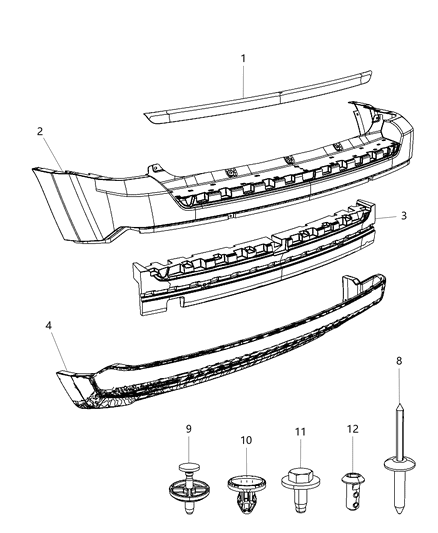 2013 Jeep Patriot Fascia, Rear Diagram