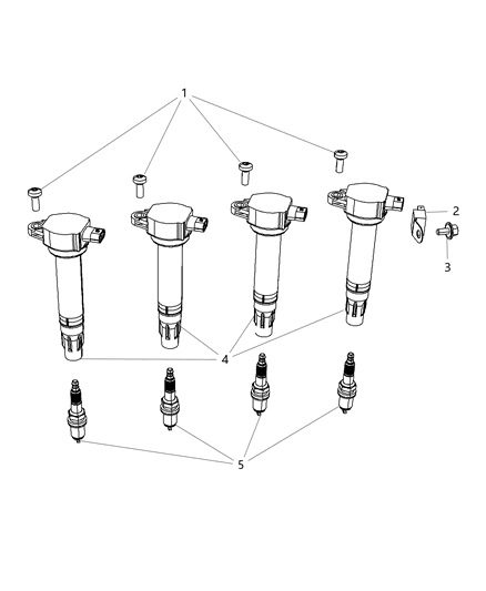 2017 Dodge Journey Spark Plugs & Ignition Coil Diagram 2