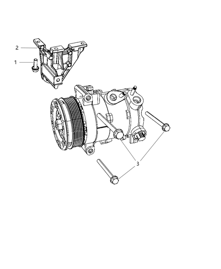 2013 Chrysler 200 A/C Compressor Mounting Diagram 1