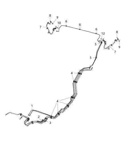 2020 Chrysler Pacifica Brake Tubes & Hoses, Rear Diagram