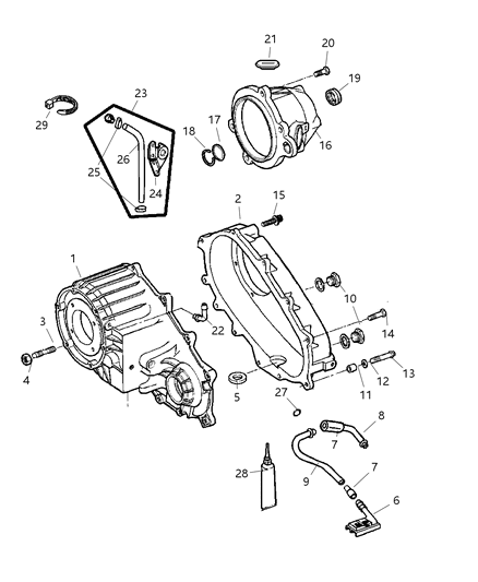 2004 Jeep Grand Cherokee Front Transfer Case Diagram for 5103036AA