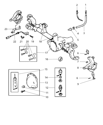 1999 Jeep Grand Cherokee Housing - Front Axle Diagram 2