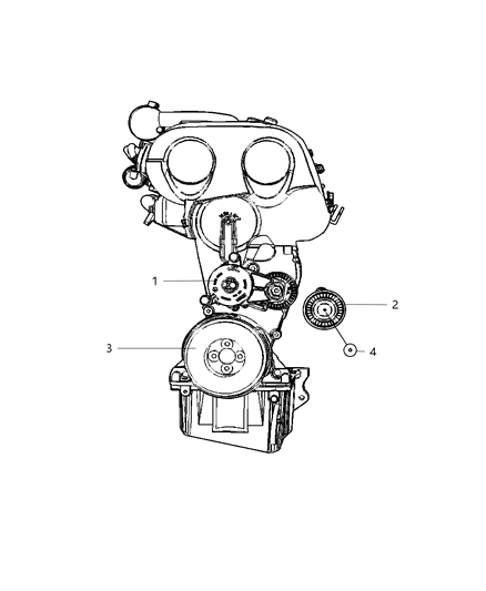 2009 Jeep Compass Pulley & Related Parts Diagram 1