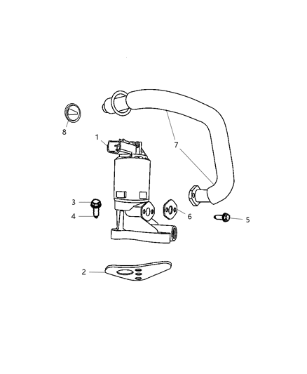 2008 Dodge Durango EGR Valve & Related Diagram