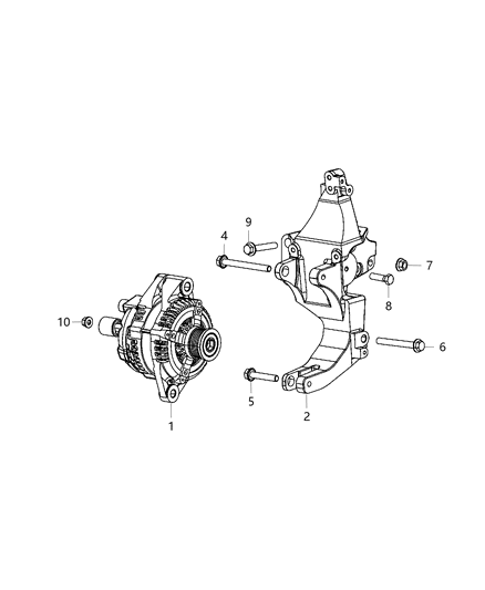 2015 Dodge Dart Bracket-ALTERNATOR And Compressor Diagram for 4627619AA