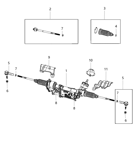 2015 Chrysler 300 Gear-Rack And Pinion Diagram for 5154732AI