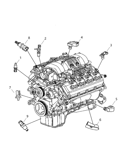 2008 Dodge Challenger Sensors - Engine Diagram