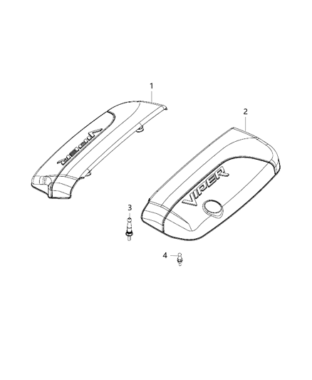 2017 Dodge Viper Engine Covers & Related Parts Diagram