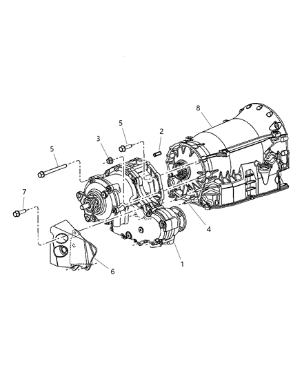 2007 Dodge Magnum Transfer Case Assembly & Mounting Diagram