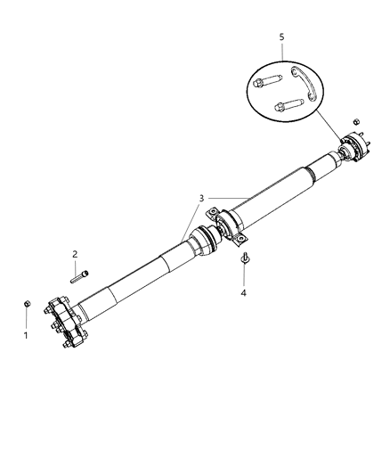 2011 Jeep Grand Cherokee Rear Drive Shaft Replaces Diagram for 52853645AE