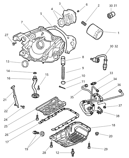 2001 Chrysler LHS Engine Oiling Diagram 3
