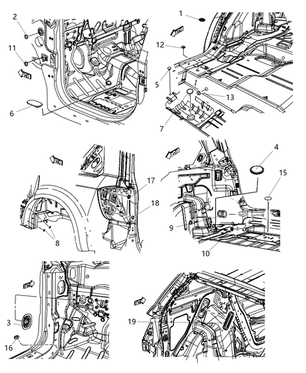 2009 Dodge Journey Body Plugs & Exhauster Diagram