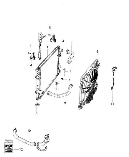 2016 Dodge Charger Radiator & Related Parts Diagram 3