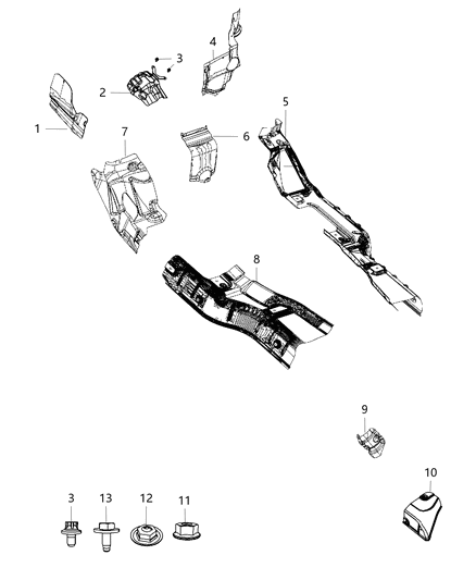 2011 Jeep Grand Cherokee Shield-Center Bearing Diagram for 68038808AD