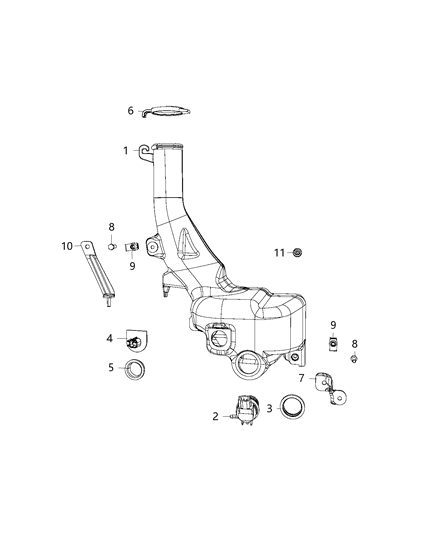 2016 Dodge Challenger Reservoir, Windshield Washer Diagram