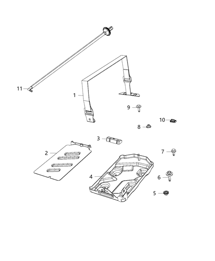 2020 Chrysler Pacifica Tray And Support, Battery Diagram 1