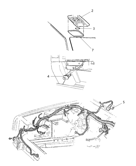 1997 Jeep Cherokee Lamps Cargo - Dome - Underhood Diagram