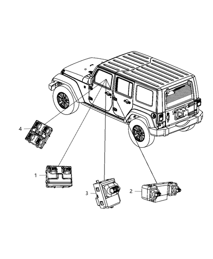 2008 Jeep Wrangler Switches - Body Diagram