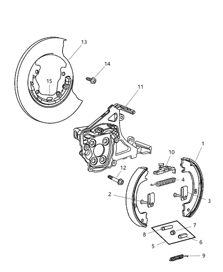 2005 Chrysler PT Cruiser Park Brake Assembly, Disc Diagram