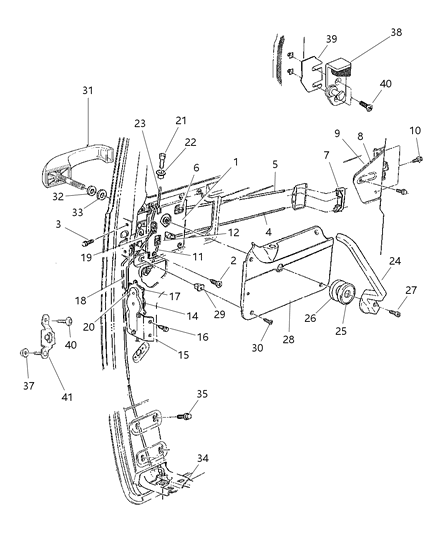 2002 Dodge Ram Wagon Cover-Side Cargo Door Latch Diagram for 4081417AB