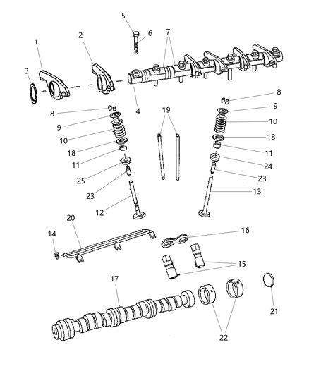 2008 Jeep Wrangler Camshaft & Valvetrain Diagram 2