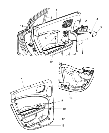 2011 Dodge Charger Rear Door Trim Panel Diagram