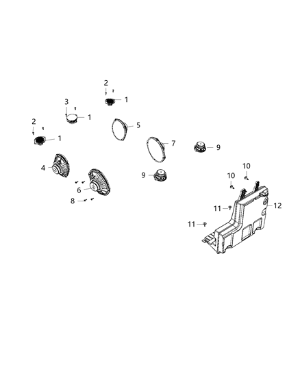 2021 Ram 1500 Speakers, Amplifier And Sub Woofer Diagram 1