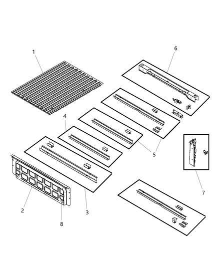 2014 Ram 1500 8 Foot, Pick-Up Box Crossmembers, Reinforcements Diagram