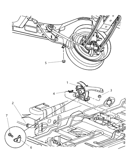 2003 Dodge Neon Cable-Parking Brake Diagram for 4509895AE
