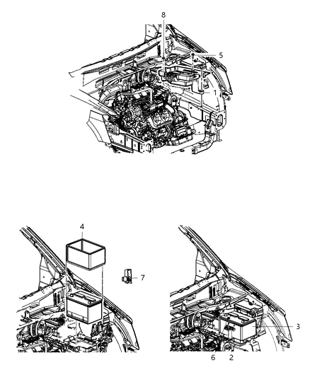 2012 Ram C/V Battery, Tray, And Support Diagram