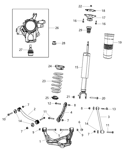 2016 Dodge Durango ABSORBER-Suspension Diagram for 68299125AA