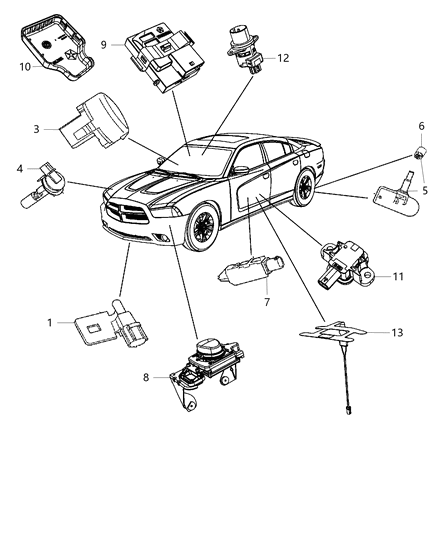 2011 Dodge Charger Sensors Body Diagram