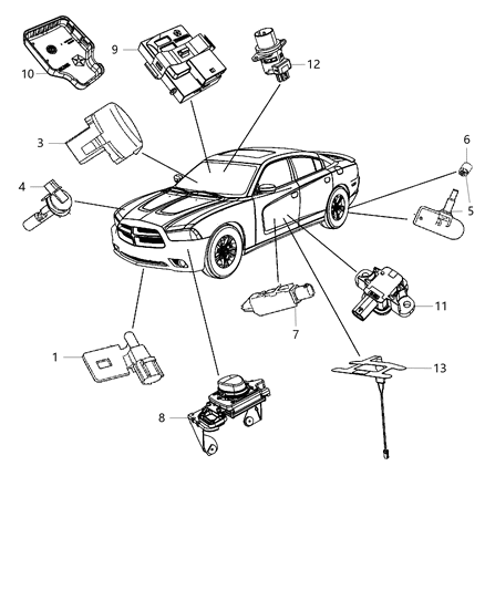 2011 Dodge Charger Sensor-Adaptive Speed Control MODU Diagram for 56054171AD