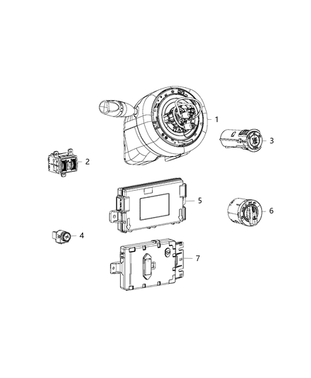 2019 Dodge Challenger Module, Instrument Panel Switches & Headlamp Diagram