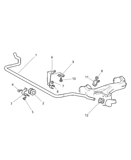 2006 Chrysler Crossfire Sway Bar - Front Diagram